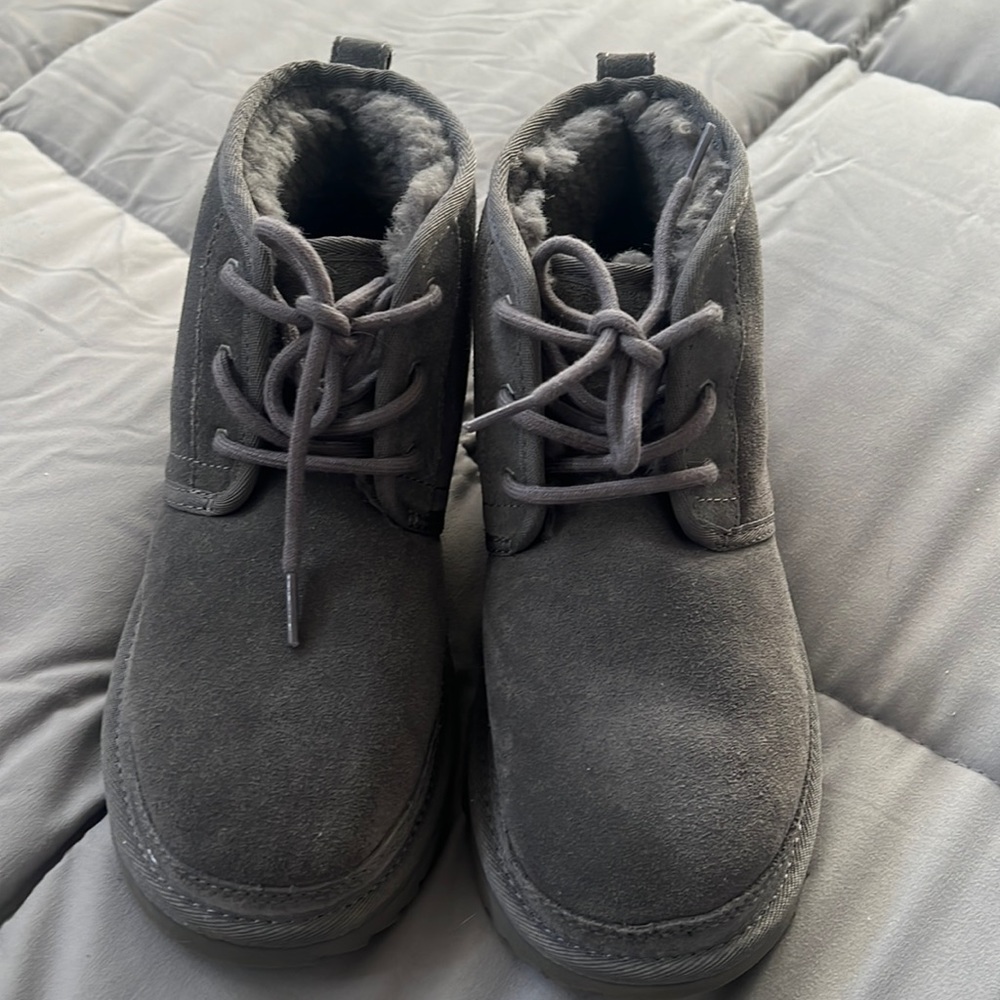 Grey ugg lace boots
